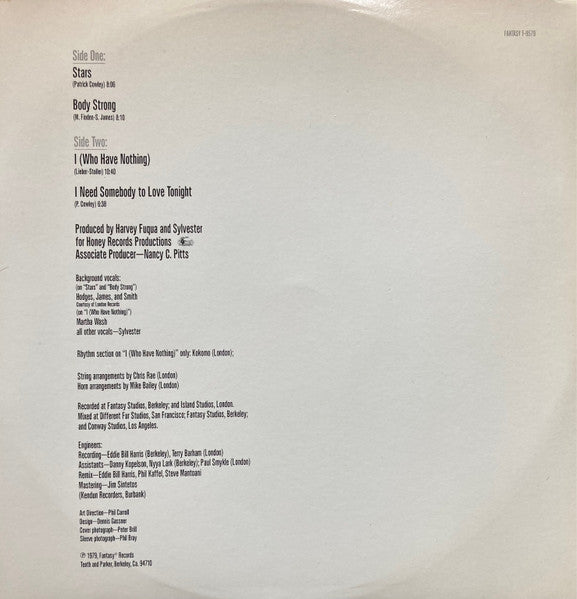 Sylvester : Stars (LP, Album, SP )