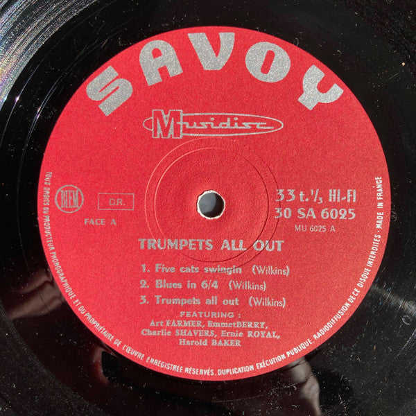 Art Farmer, Ernie Royal, Charlie Shavers, Emmett Berry, Harold Baker : Trumpets All Out (LP, Album, RE)