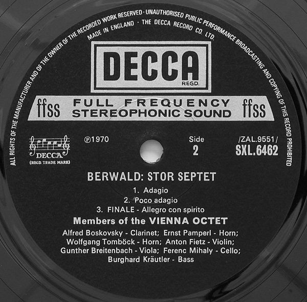 Kreutzer / Berwald, Members Of The Vienna Octet ~ Grand Septet / 'Stor' Septet (Vinyl) - Djungel & Jazz