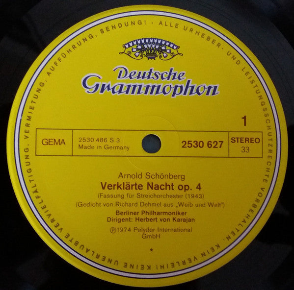 Arnold Schoenberg - Berliner Philharmoniker, Herbert von Karajan ~ Verklärte Nacht = Transfigured Night – Variationen Für Orchester Op 31 (Vinyl) - Djungel & Jazz