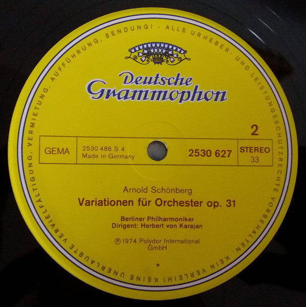 Arnold Schoenberg - Berliner Philharmoniker, Herbert von Karajan ~ Verklärte Nacht = Transfigured Night – Variationen Für Orchester Op 31 (Vinyl) - Djungel & Jazz