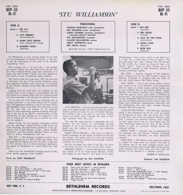 Stu Williamson ~ Stu Williamson (Vinyl) - Djungel & Jazz