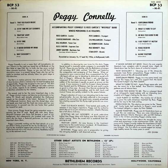 Peggy Connelly With Russ Garcia "Wigville" Band ~ Peggy Connelly With Russ Garcia "Wigville" Band (Vinyl) - Djungel & Jazz