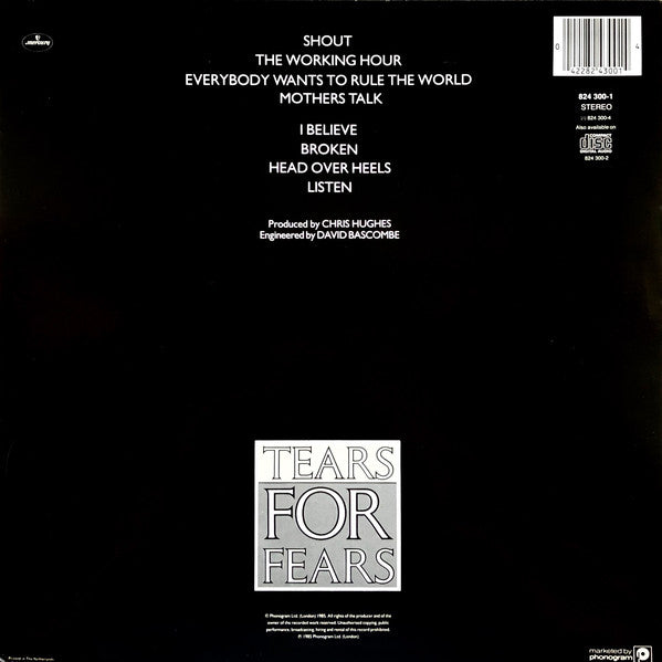 Tears For Fears ~ Songs From The Big Chair (Vinyl) - Djungel & Jazz