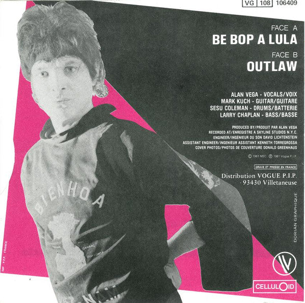 Alan Vega ~ Be Bop A Lula / Outlaw (Vinyl) - Djungel & Jazz