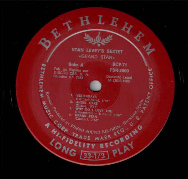 Stan Levey, Stan Levey Sextet ~ Grand Stan (Vinyl) - Djungel & Jazz