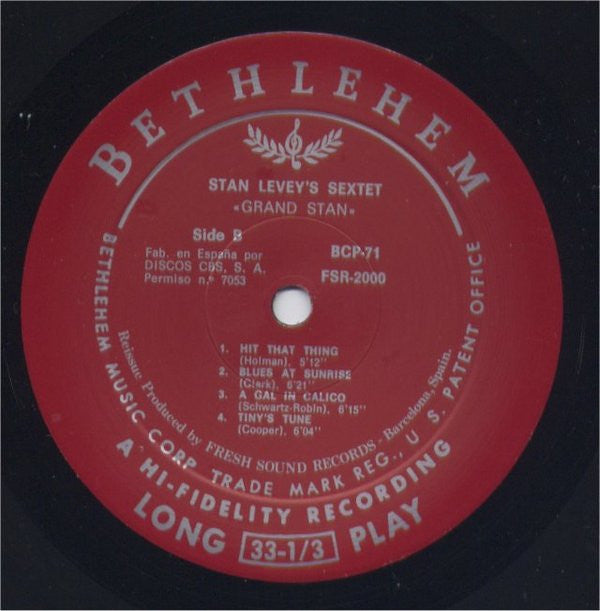 Stan Levey, Stan Levey Sextet ~ Grand Stan (Vinyl) - Djungel & Jazz