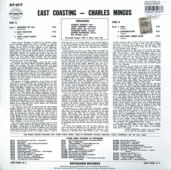 Charles Mingus ~ East Coasting (Vinyl) - Djungel & Jazz
