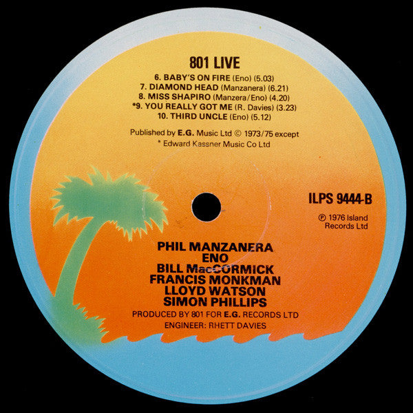801 ~ 801 Live (Vinyl) - Djungel & Jazz