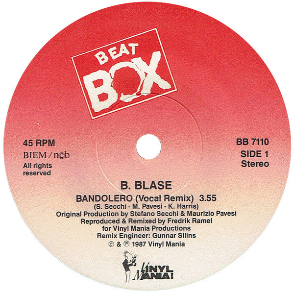 B. Blase ~ Bandolero (Swedish Remix) (Vinyl) - Djungel & Jazz