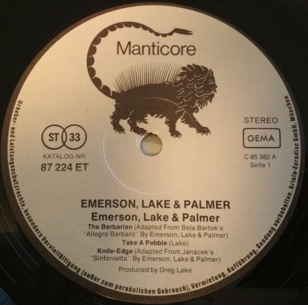Emerson, Lake & Palmer ~ Emerson, Lake & Palmer (Vinyl) - Djungel & Jazz