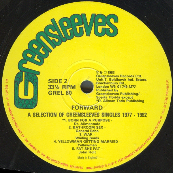 Various : Forward: A Selection Of Greensleeves Singles 1977–1982 (LP, Comp)