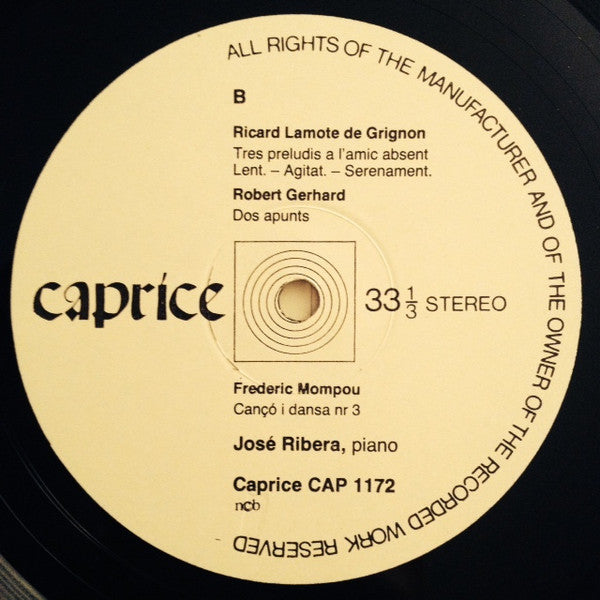 José Ribera ~ José Ribera, Piano (Vinyl) - Djungel & Jazz
