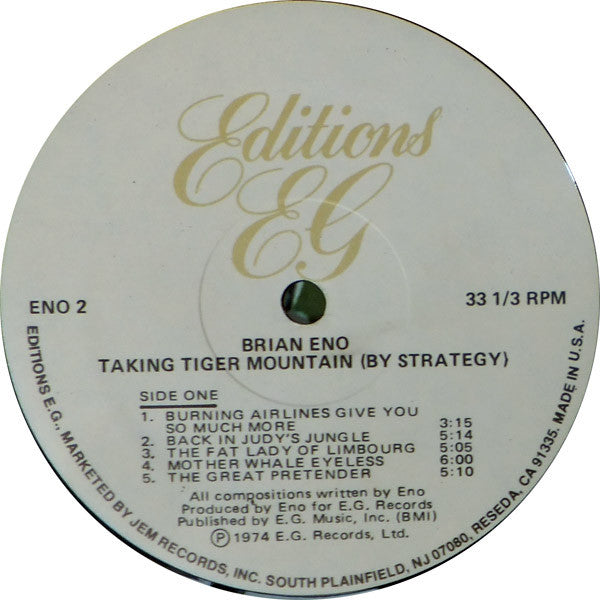 Brian Eno ~ Taking Tiger Mountain (By Strategy) (Vinyl) - Djungel & Jazz