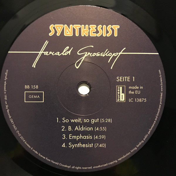 Harald Grosskopf ~ Synthesist (Vinyl) - Djungel & Jazz