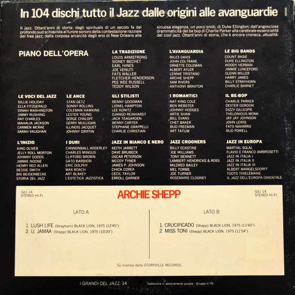 Archie Shepp ~ Archie Shepp (Vinyl) - Djungel & Jazz