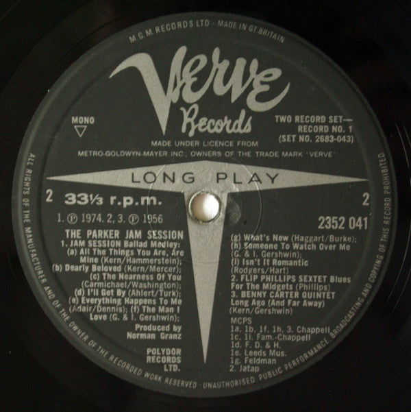 Charlie Parker ~ The Parker Jam Session (Vinyl) - Djungel & Jazz