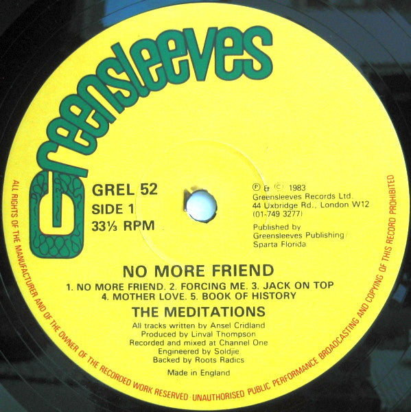 The Meditations : No More Friend (LP, Album)