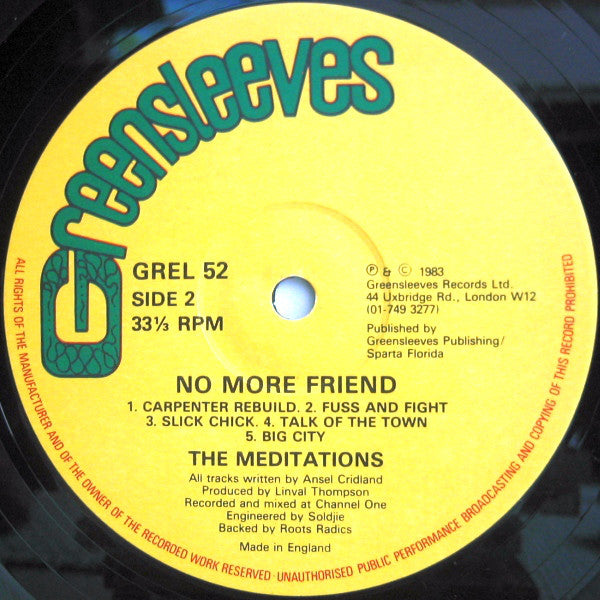 The Meditations : No More Friend (LP, Album)