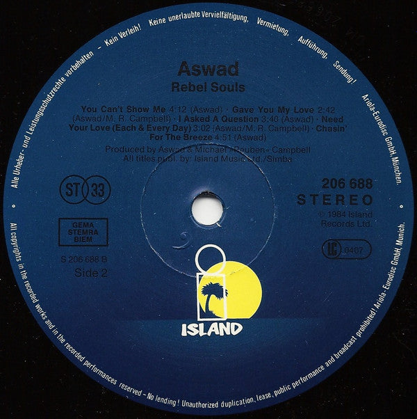 Aswad : Rebel Souls (LP, Album)
