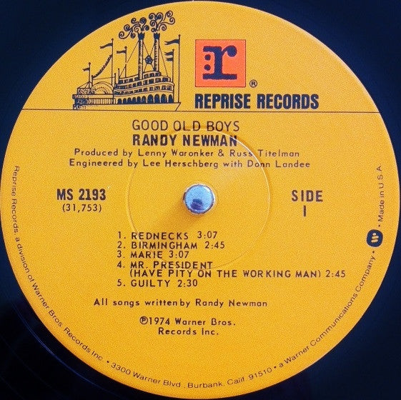 Randy Newman ~ Good Old Boys (Vinyl) - Djungel & Jazz