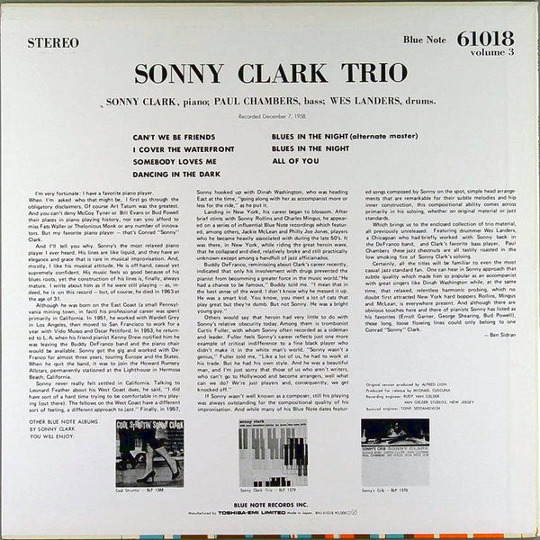 Sonny Clark Trio ~ Sonny Clark Trio Volume 3 (Vinyl) - Djungel & Jazz