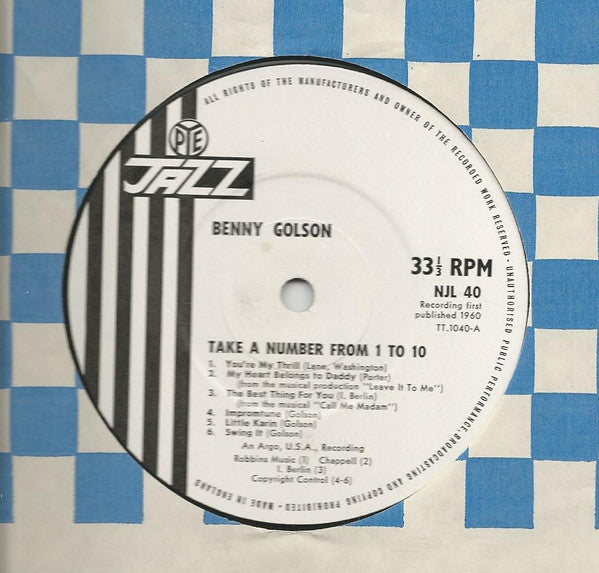 Benny Golson ~ Take A Number From 1 To 10 (Vinyl) - Djungel & Jazz
