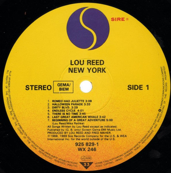 Lou Reed ~ New York (Vinyl) - Djungel & Jazz