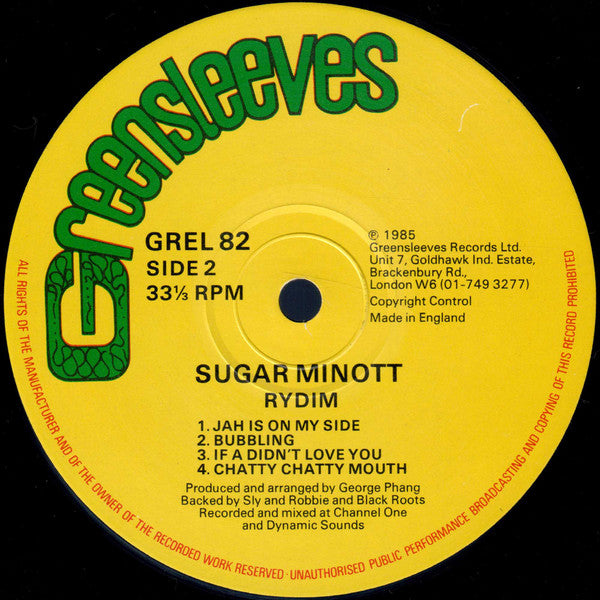 Sugar Minott : Rydim (LP, Album)