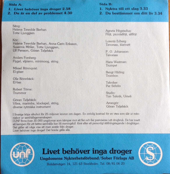 Various ~ Livet Behöver Inga Droger (Vinyl) - Djungel & Jazz