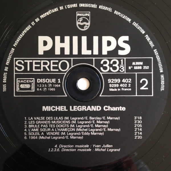 Michel Legrand ~ Michel Legrand Chante Les Moulins De Mon Coeur (Vinyl) - Djungel & Jazz