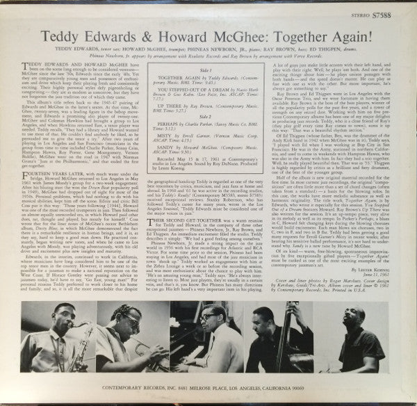 Teddy Edwards / Howard McGhee ~ Together Again! (Vinyl) - Djungel & Jazz