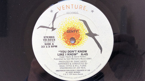 Genty : You Don't Know Like I Know / Baby Goodnight (12")