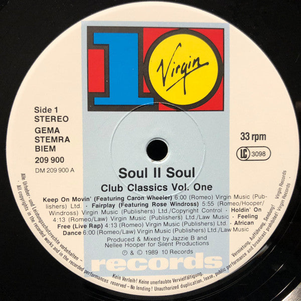 Soul II Soul ~ Club Classics Vol. One (Vinyl) - Djungel & Jazz