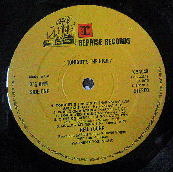 Neil Young ~ Tonight's The Night (Vinyl) - Djungel & Jazz