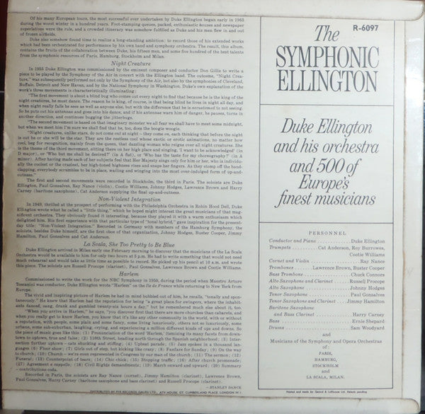 Duke Ellington And His Orchestra ~ The Symphonic Ellington (Vinyl) - Djungel & Jazz