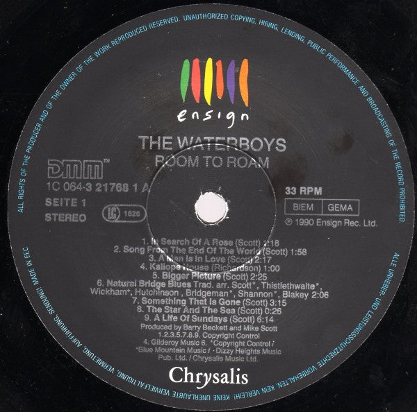 The WaterBoys ~ Room To Roam (Vinyl) - Djungel & Jazz