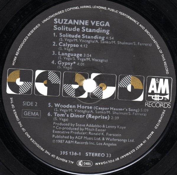 Suzanne Vega ~ Solitude Standing (Vinyl) - Djungel & Jazz