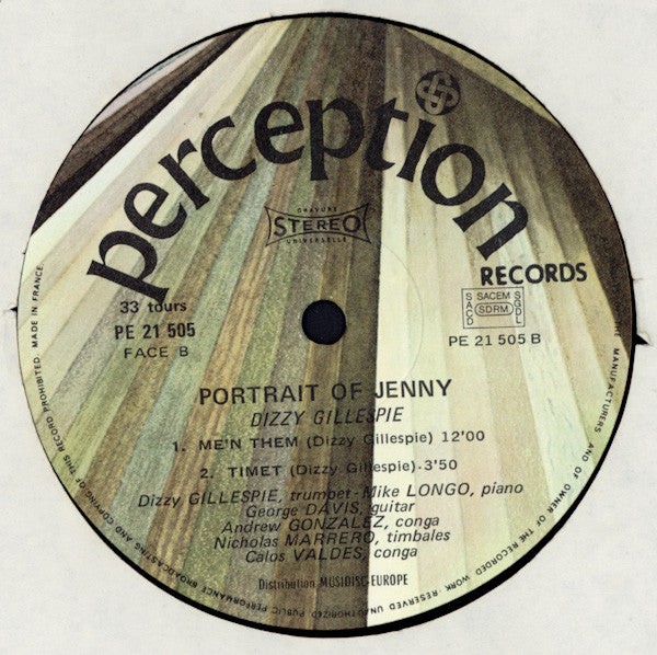 Dizzy Gillespie : Portrait Of Jenny (LP, Album)