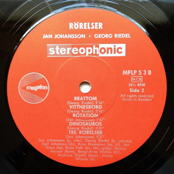Jan Johansson / Georg Riedel ~ Rörelser (Vinyl) - Djungel & Jazz