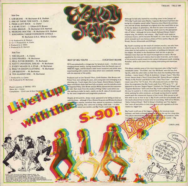 Big Youth : Everyday Skank (Best Of Big Youth) (LP, Comp)