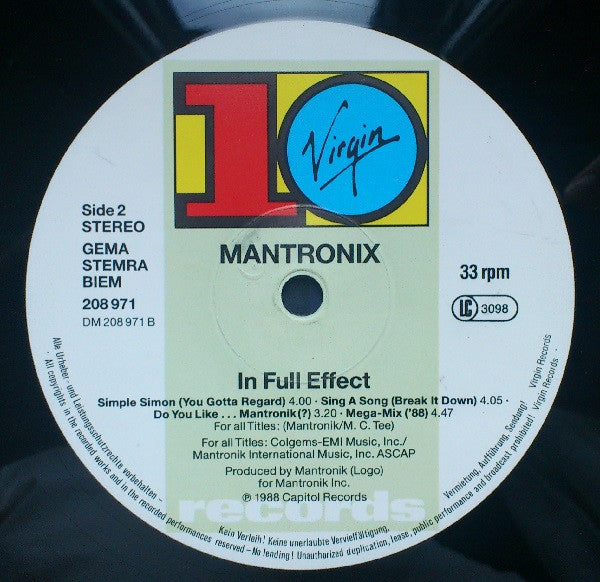 Mantronix : In Full Effect (LP, Album)