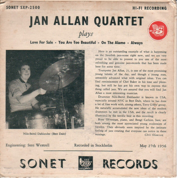 Jan Allan Quartet, Jan Allan ~ Jan Allan Quartet (Vinyl) - Djungel & Jazz