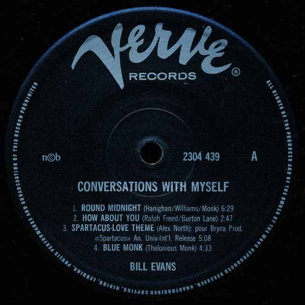 Bill Evans ~ Conversations With Myself (Vinyl) - Djungel & Jazz