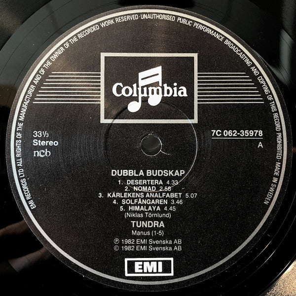 Tundra ~ Dubbla Budskap (Vinyl) - Djungel & Jazz