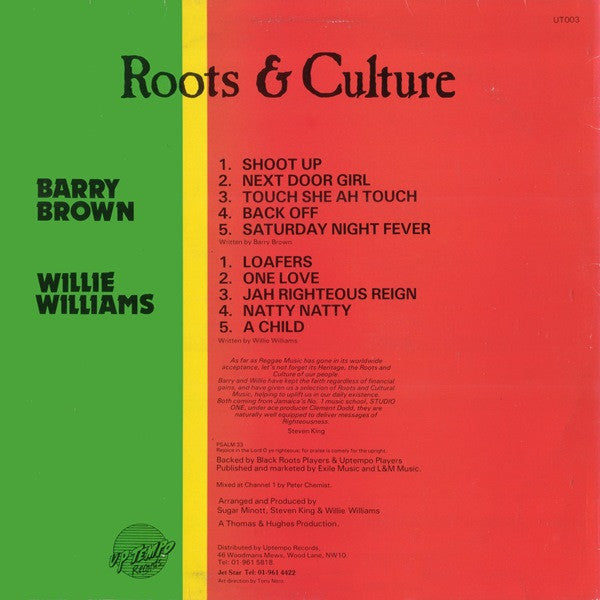 Barry Brown / Willi Williams : Roots & Culture (LP)
