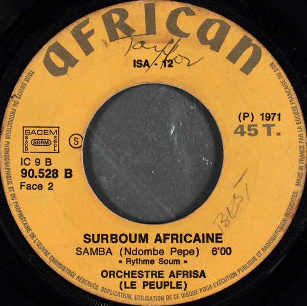 Orchestre Afrisa L'International ~ Seli-Ja / Samba (Vinyl) - Djungel & Jazz