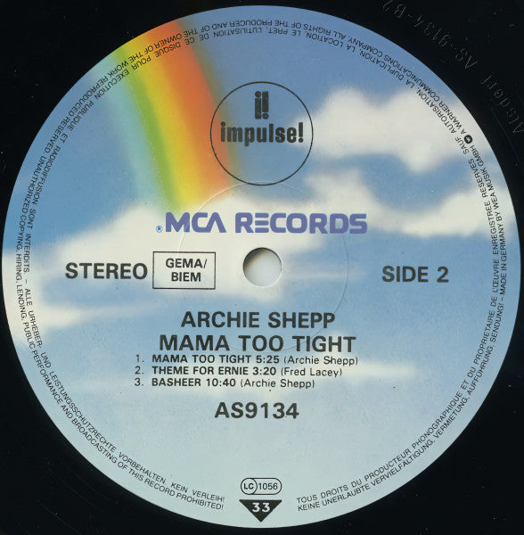 Archie Shepp ~ Mama Too Tight (Vinyl) - Djungel & Jazz