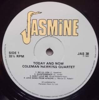 Coleman Hawkins Quartet ~ Today And Now (Vinyl) - Djungel & Jazz