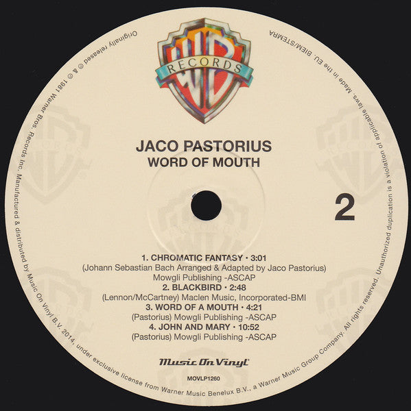 Jaco Pastorius ~ Word Of Mouth (Vinyl) - Djungel & Jazz